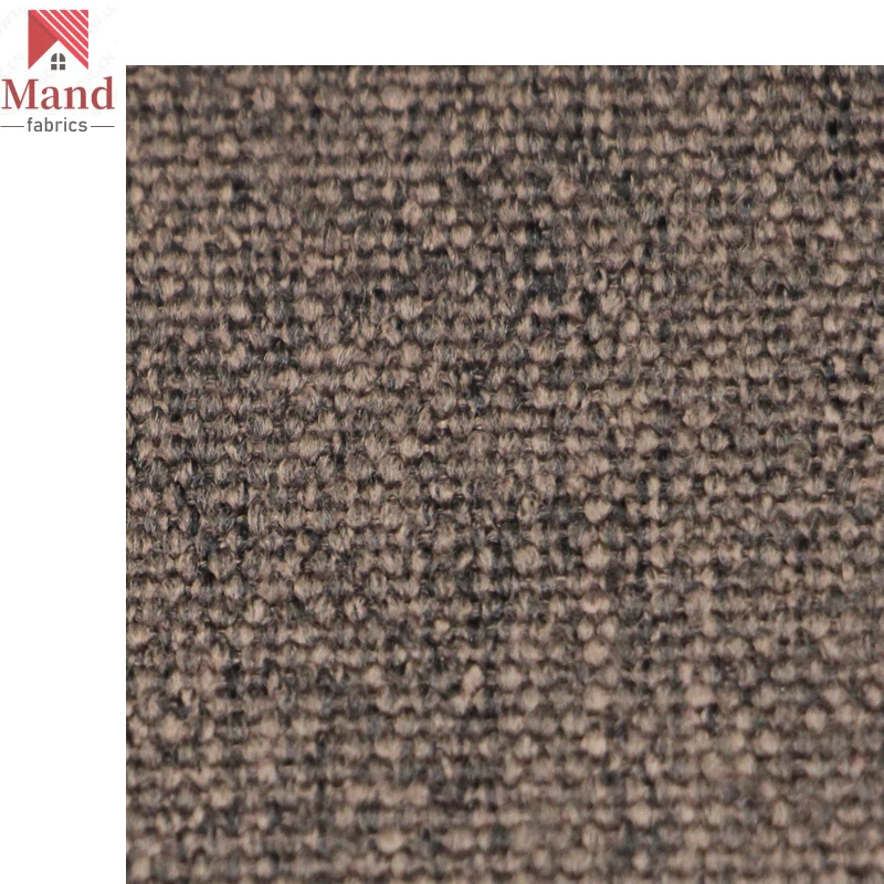 Mand textile wholesale customized modern polyester water repellent slub jute look upholstery fabric for outdoor furniture