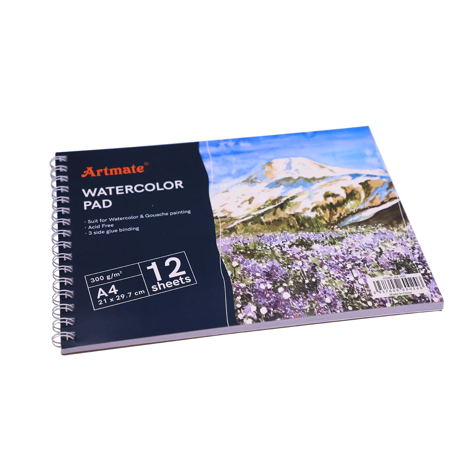 Artmate Watercolor Paper Pad A4 12 Sheets 300gsm,Acid Free Medium Grain Cold Pressed Drawing Paper