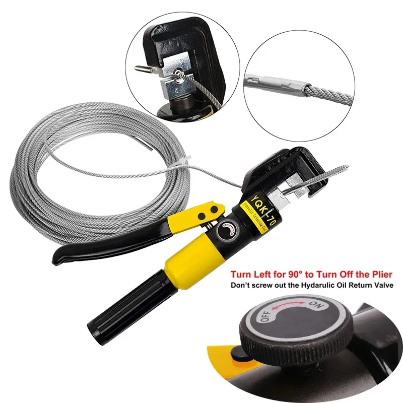 YQK-70 4-72mm2 Manual Tube Terminal Crimper Set 10Ton Hydraulic Pliers Hex Crimp Tool Manual 10Ton Terminal Crimper Pliers