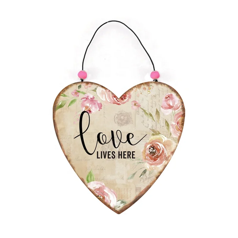 
Custom Vintage Wall Decorative Metal Sign, Tin Signs and Decorative Heart Shape Metal Plate 