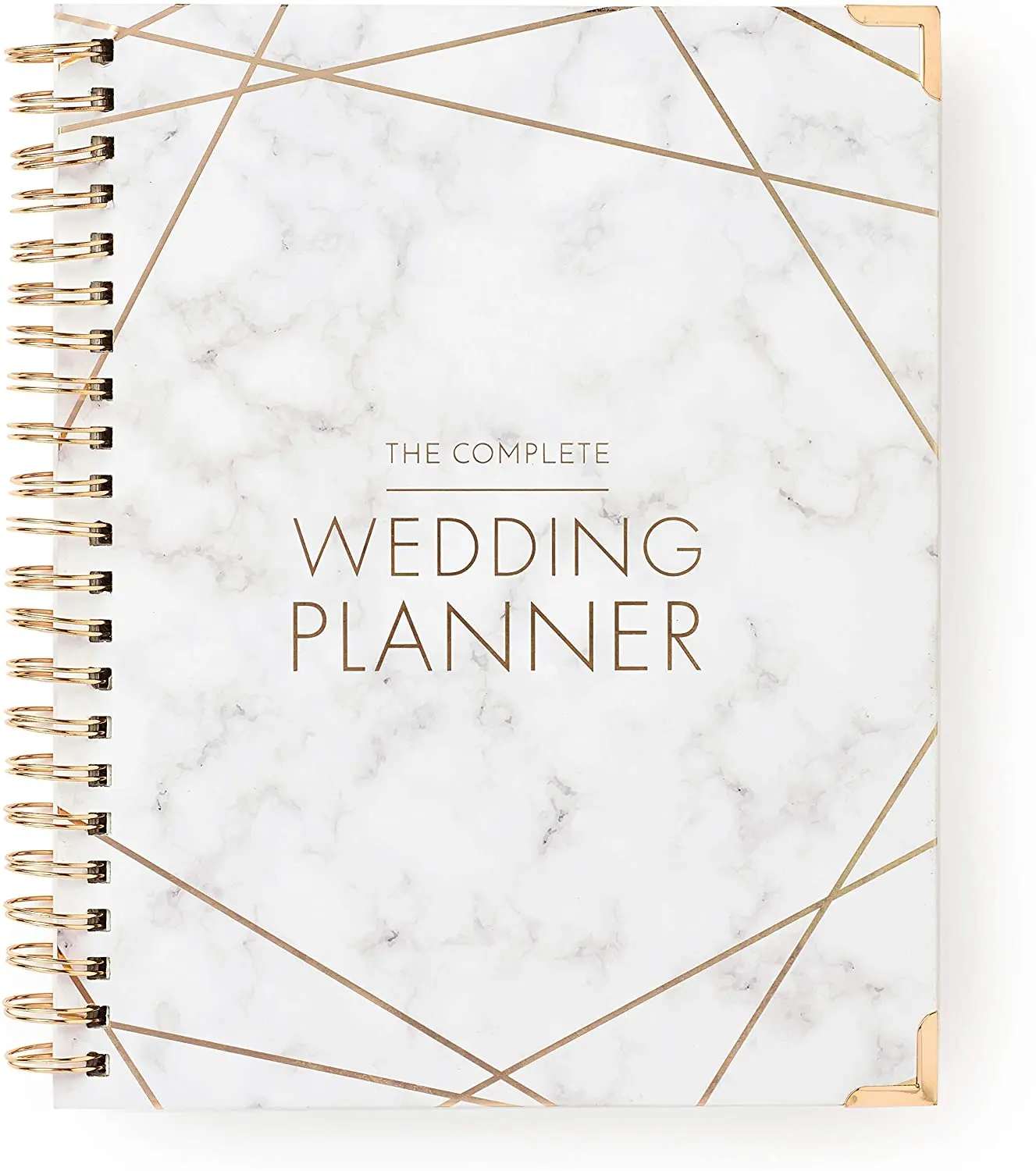 
Wedding Planner Marble Gold Undated Bridal Planning Diary Organizer Hard Cover Pockets & Online Support 