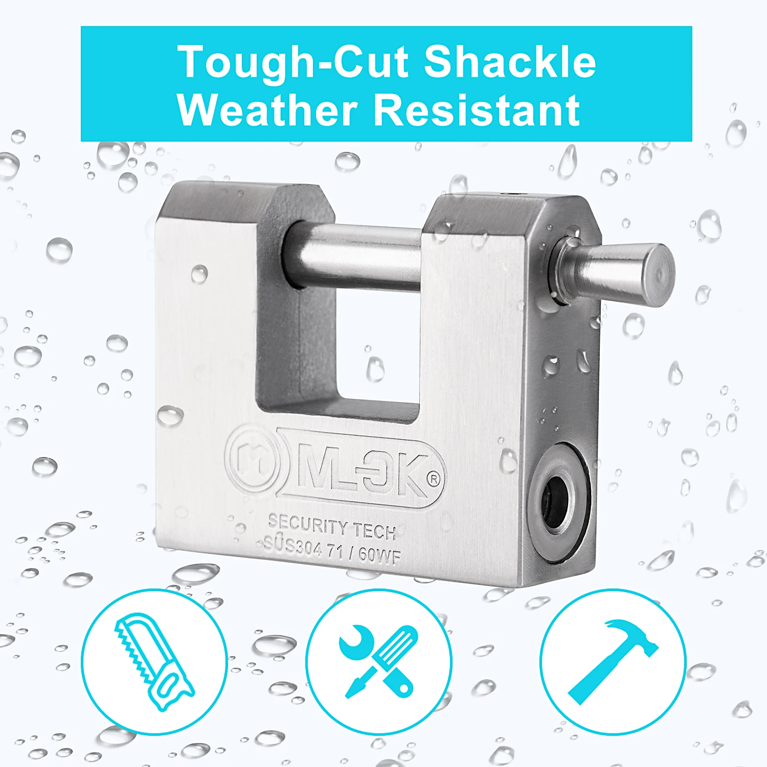 MOK Rust proof 304 stainless steel container transport rectangular padlock heavy duty padlock giant padlock