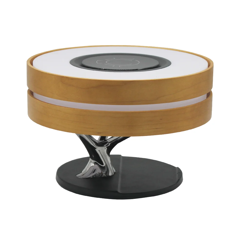 MESUN Modern CE ROHS New Round Tree Lamp LED Desk Lamp with Wireless Charger and Speaker