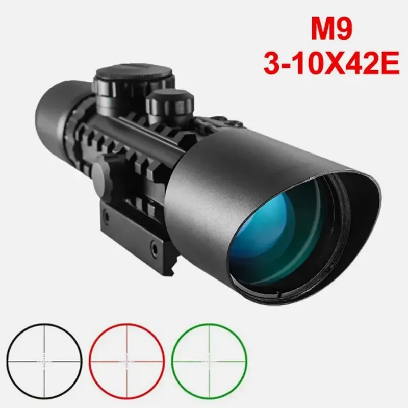 Foreseen M9 3-10X40 EG Optics Red Green Illuminated Sight Scope with Red Dot Laser for Outdoor Hunting