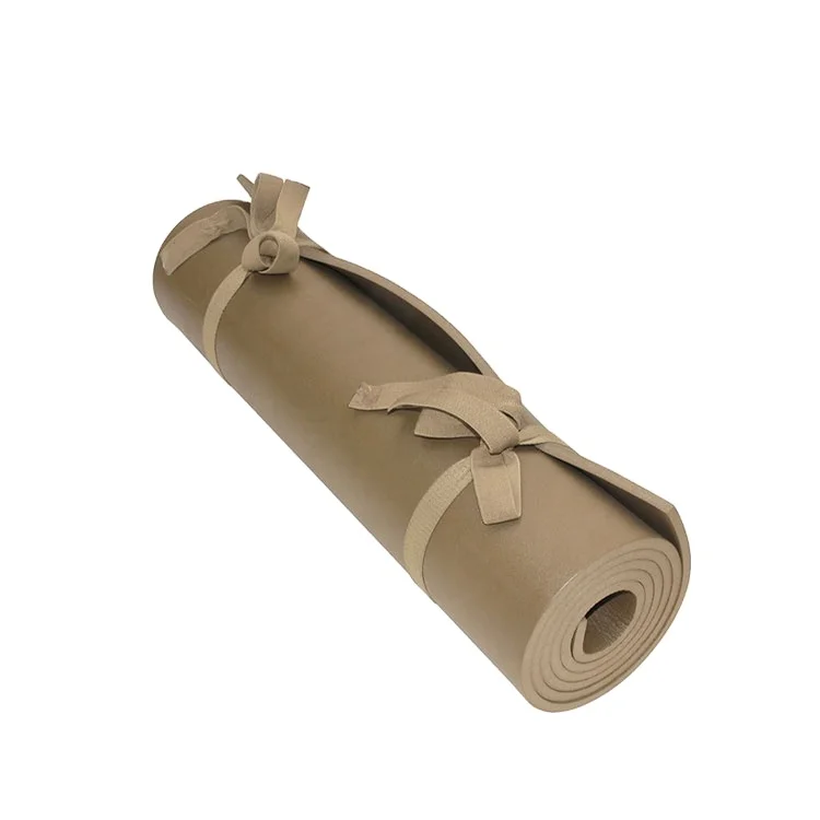 Hight Density IXPE Closed Foam Khaki Military Sleeping Pad Two Straps Gold Eyelet Hanging Ring Portable Outdoor Camp Mat