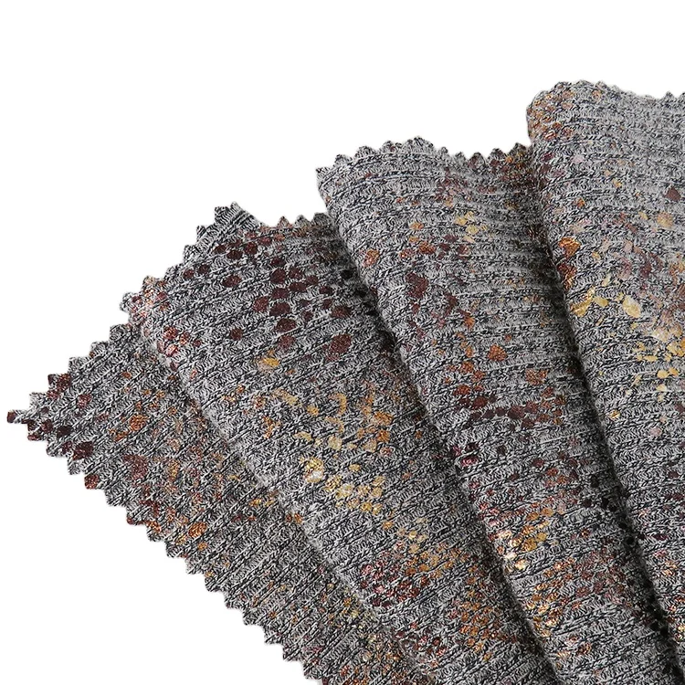 Soft Feeling New Fashion 57%Rayon 37%Polyester 6%Spandex Hacci Gilding Rib Fabric For Sweater