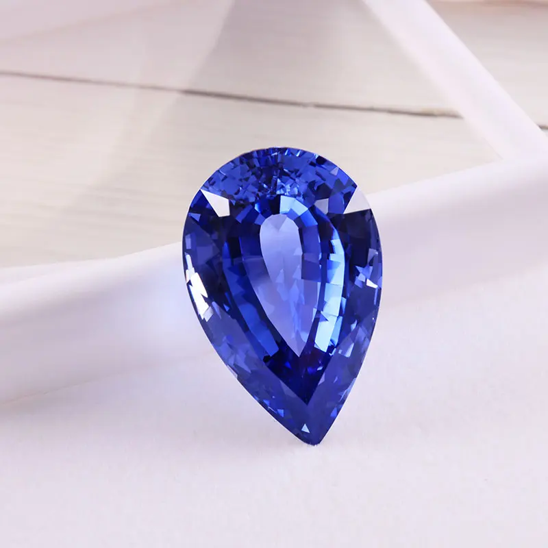 Diamond Star fancy lab grown gemstone wholesale loose gemstones 0.3ct-7.0ct pear cut cornflower blue sapphire for making jewelry