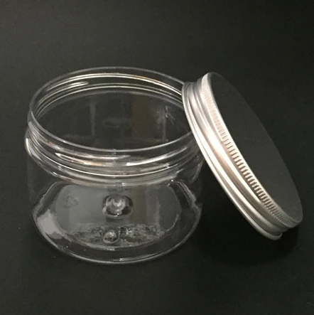 Free Sample 50g 60g 100g 120g 150g 200g Empty Plastic Jar with Aluminum Lid