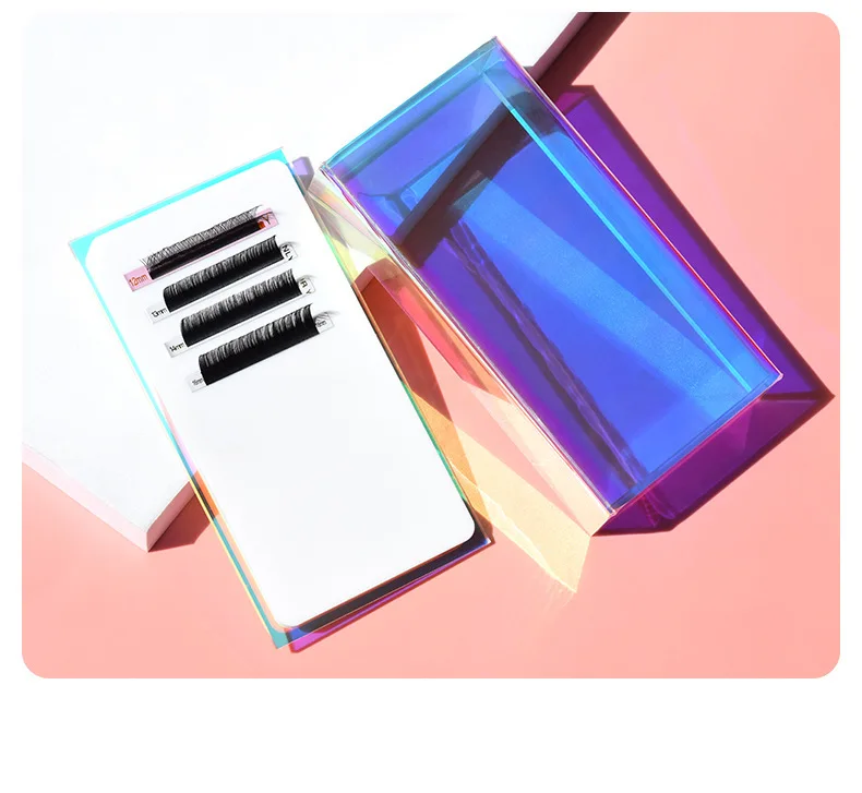 Custom Logo Acrylic Lash Pallet With Cover Eyelash Lash Tile Tray Eyelashes Extensions Tool Hot Selling Eyelash Pallet