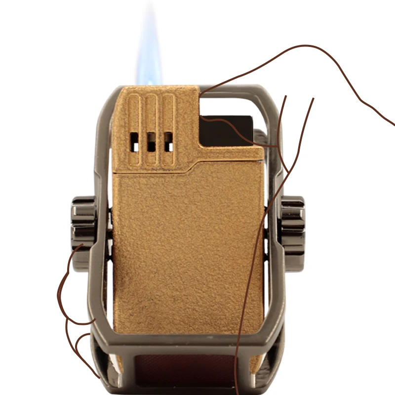 New Fashion Rotate Cigar Lighter Windproof Gas Refill Cigarette Cigar Accessories