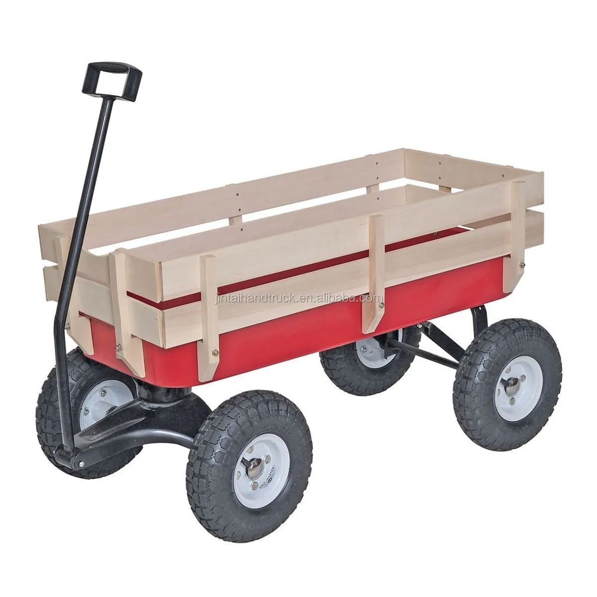 garden wooden panel wagon children pull wagon tool cart with 4 wheels