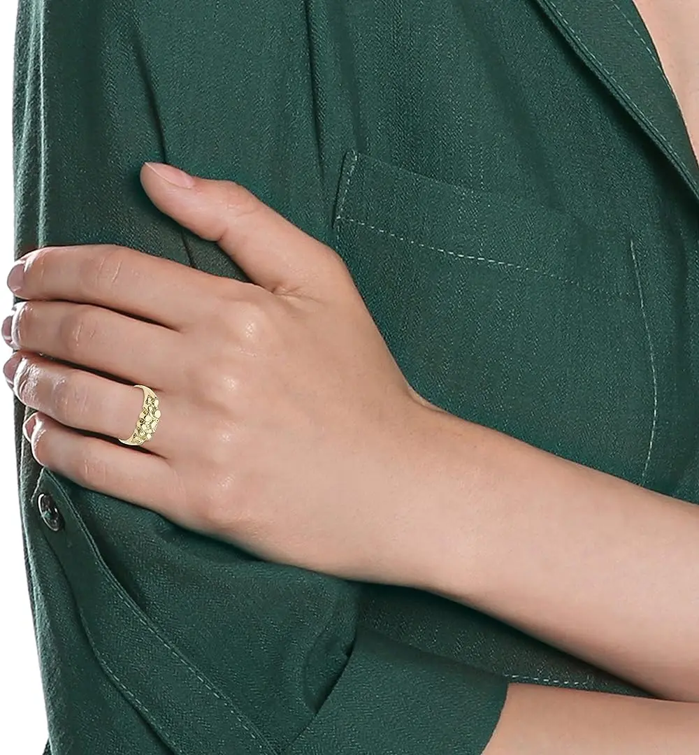 10K Rose, White, or Yellow Gold Nugget Pinky Ring or Tapered Band - Choice of Gold Color