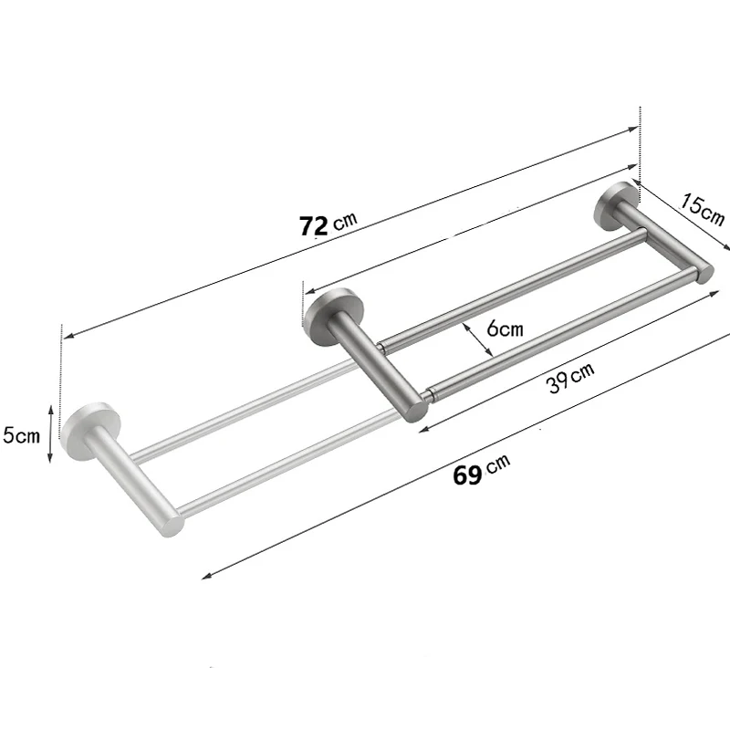 Hot sale  Design  chrome Wall single  steel towel bar kitchen, bathroom rack with towel bar, single bars towel rack rod