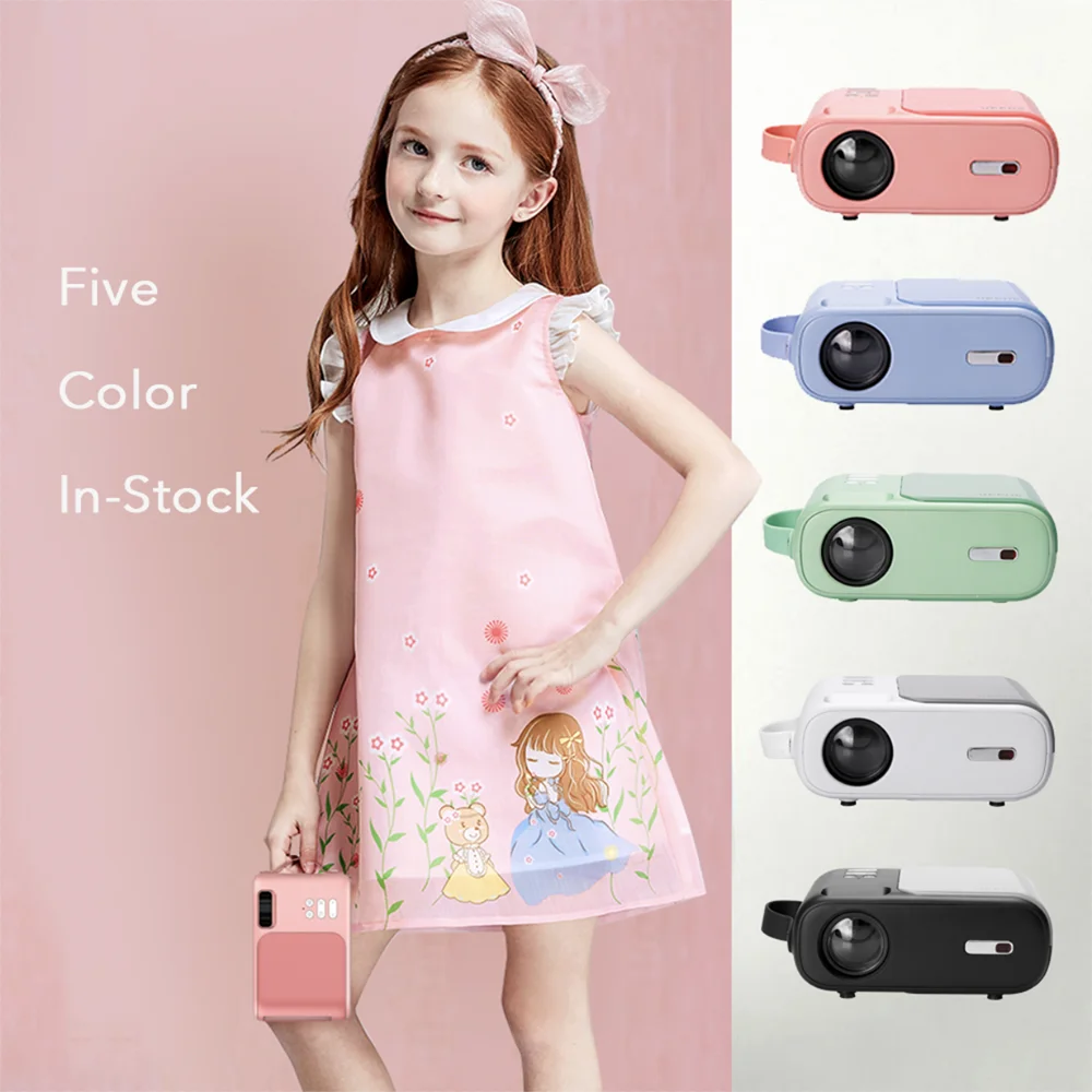 VEEEMI New Small Mini Portable Support 1080P LCD Projector for Outdoor Carrying Recharging From Power Bank