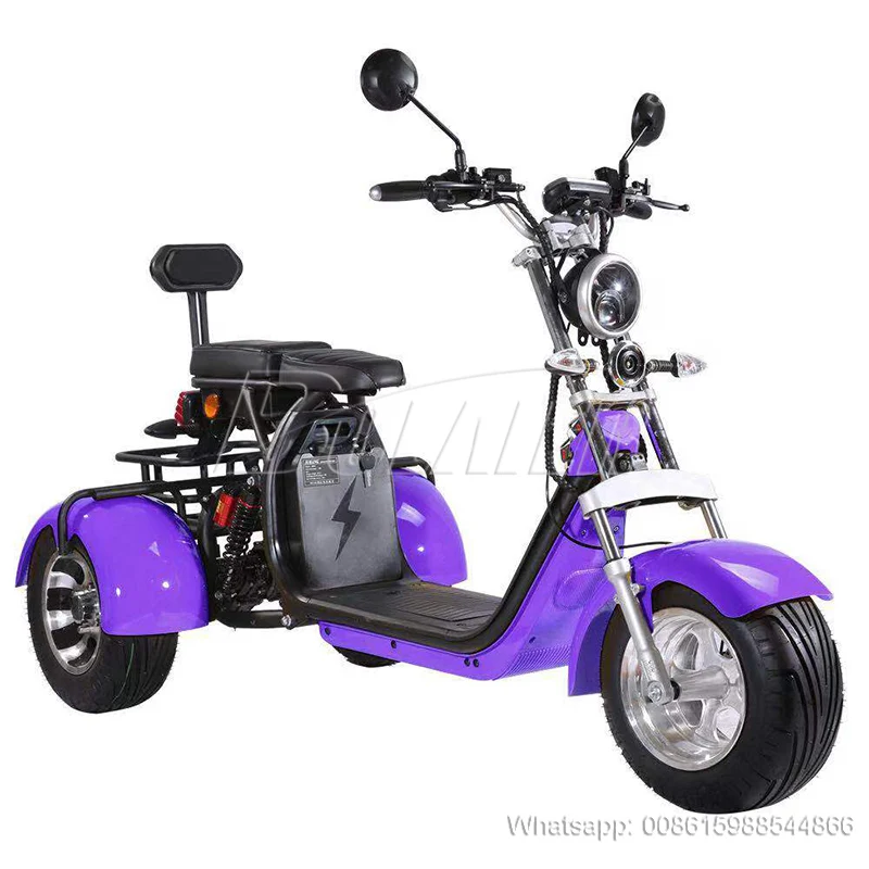 EEC 3 колеса электрический скутер 2000 Вт электрических трехколесных велосипедов 12AH/20AH/40AH самокат с сиденьем Citycoco взрослых