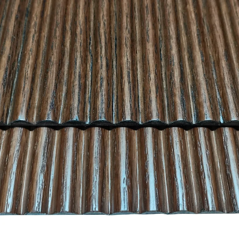 Oak/Walnut wood veneer top 3d wave fluted MDF wall panels flexible decorative wainscot New interior decoration