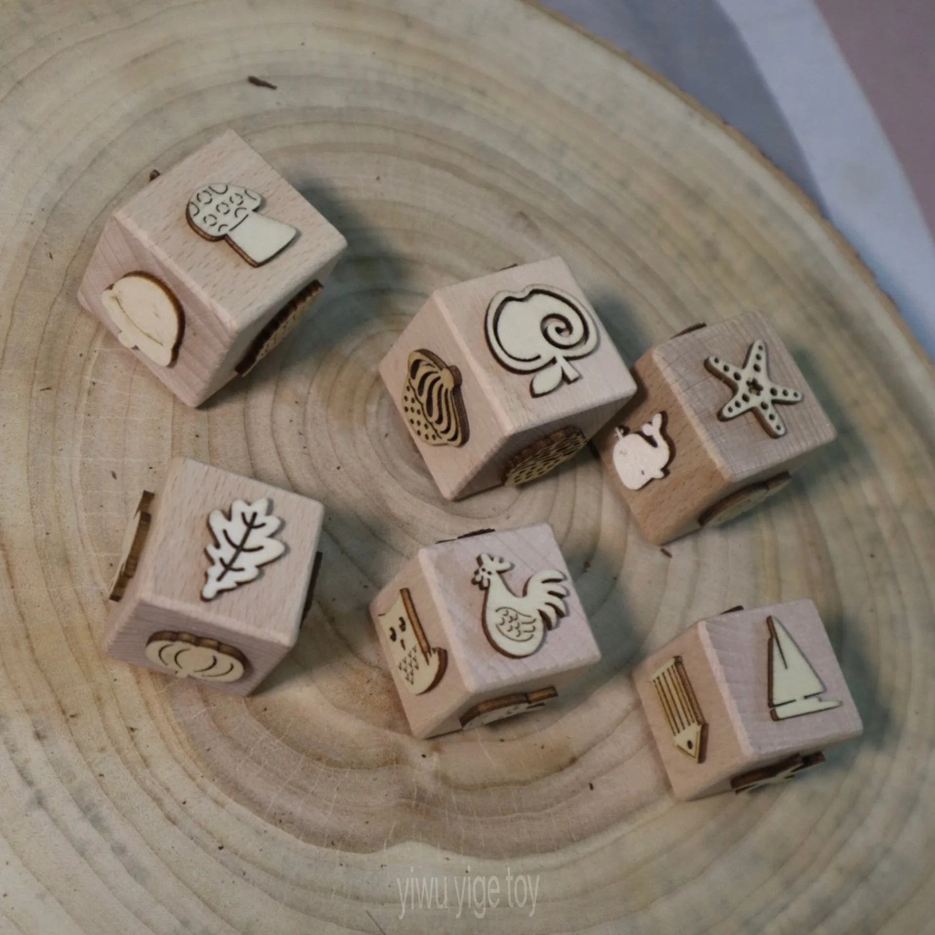 Animals dough stampers Autumn themed Sensory Play Montessori Toddler Playdough tools Wood Playdough Stamps for Fine motor skills