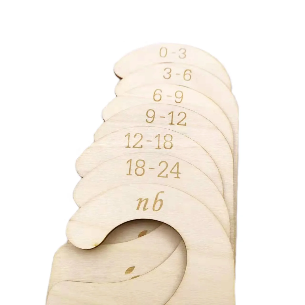 Factory wholesale 7pcs Decoration DIY Wooden Gift Baby Closet Divider Basswood Baby Closet Dividers