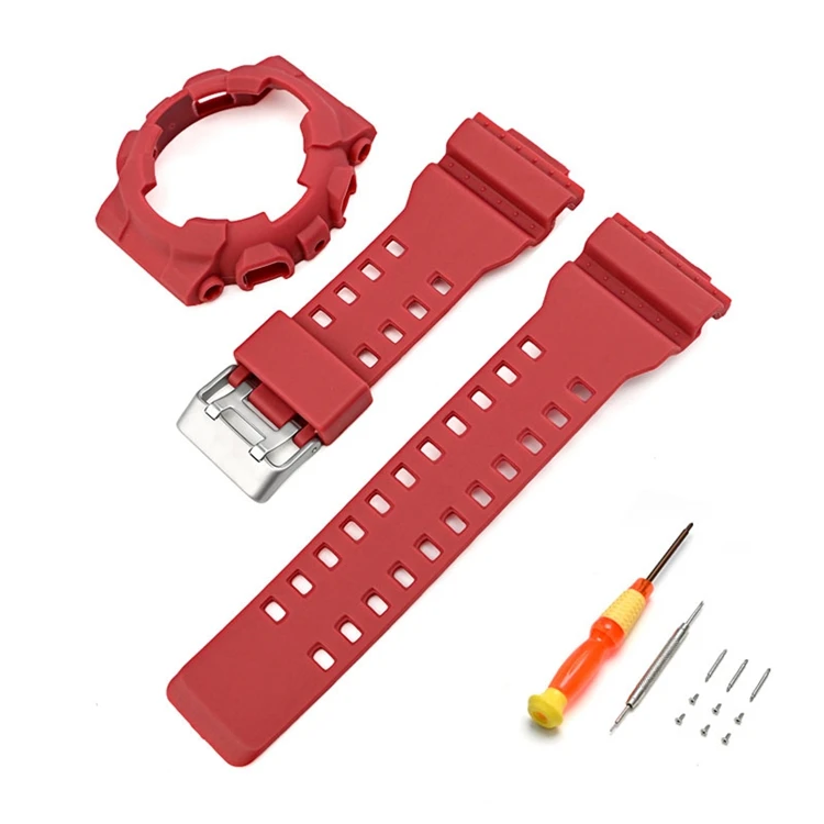 Sports TPU Watch Cover Silicone Band for GD 100 110 120 GA GLS100 Watch Protective Cover Resin TPU Strap Replacements