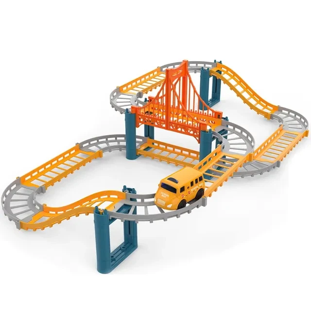 DIY Toy Car Track Electric Rail Trains Assembly High-Speed Track Toys Set
