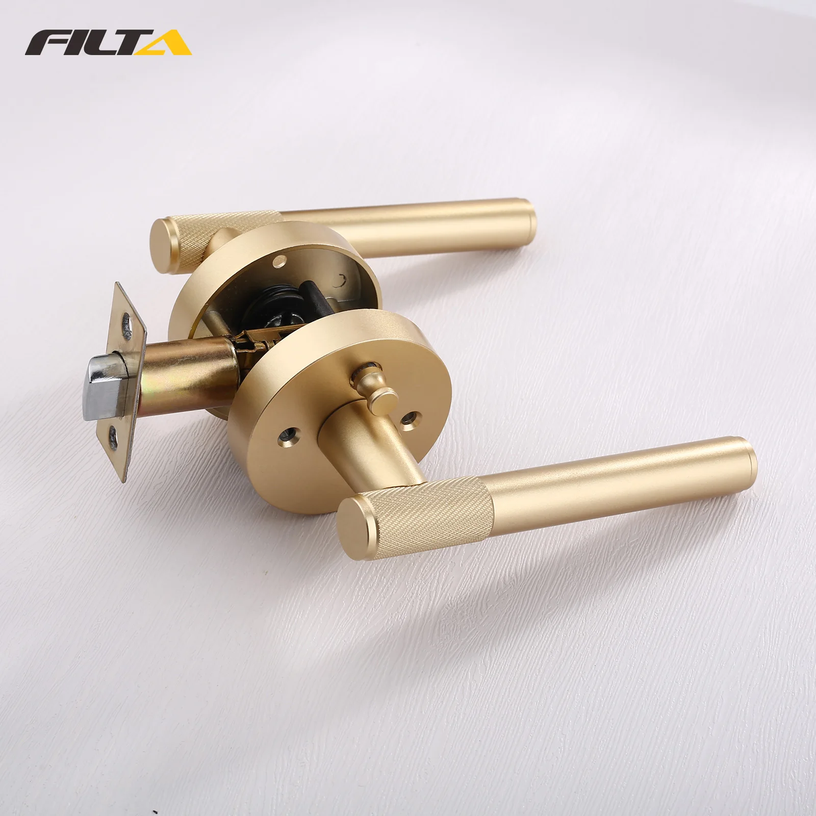 Direct Sales Wholesale Price Door Lock Handle Sleek Matte Black Door Lock Handle Set for Chic Interior Design