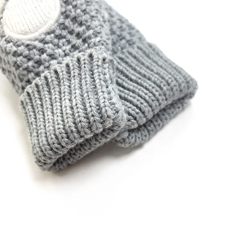 Toddler Baby Girl Winter Soft Warm Knitted Mittens Cute Cat  Embroidery Baby Gloves
