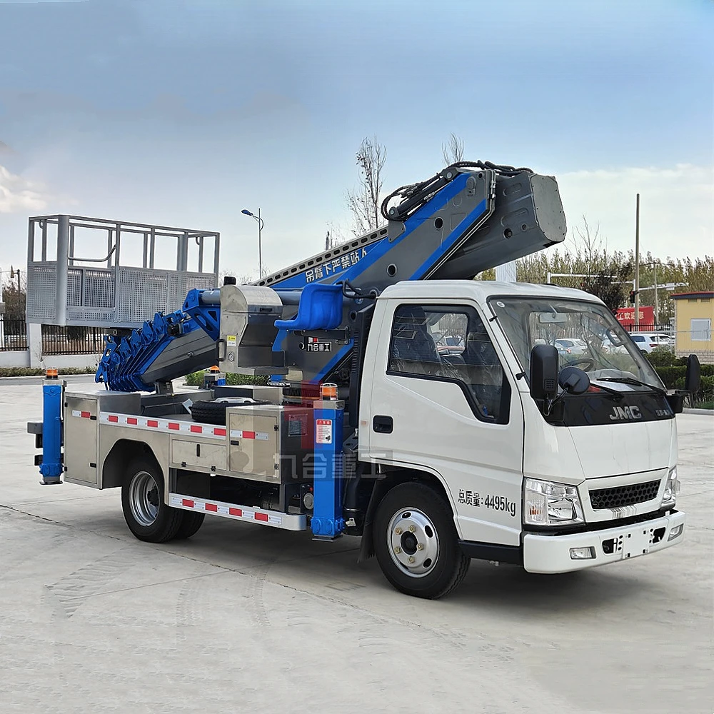 JIUHE 30M Platform Aerial Truck Hydraulic Truck Mounted Aerial Telescopic Access Ladders Bucket Truck Boom Lift Aerial