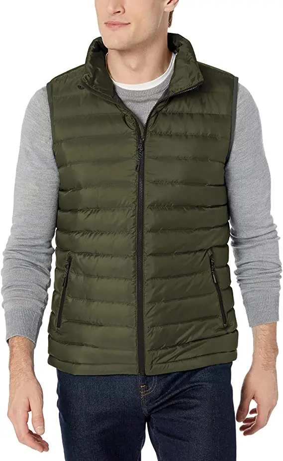 Wholesale Puffer Down Vest Men Winter Down Vest Cardigan Hooded Down Jacket Vest