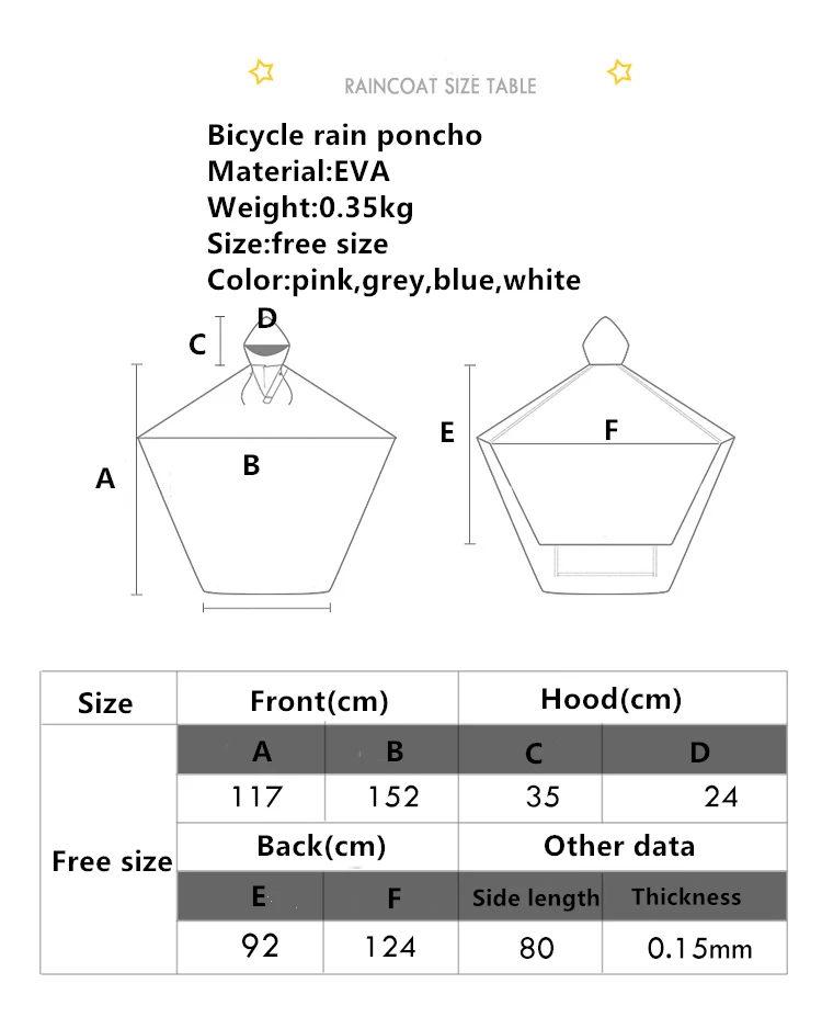 Custom good quality waterproof printed bike rain coat poncho for cycling