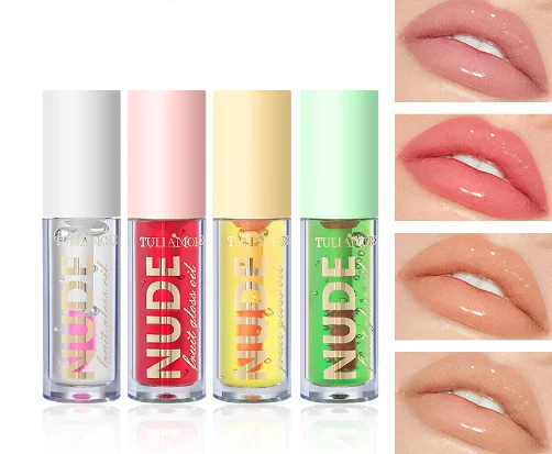 Бесплатный образец, ароматизированный фруктовый аромат, глянцевое масло для губ, тонированное веганское масло для губ, оптовая продажа, пользовательское масло для губ