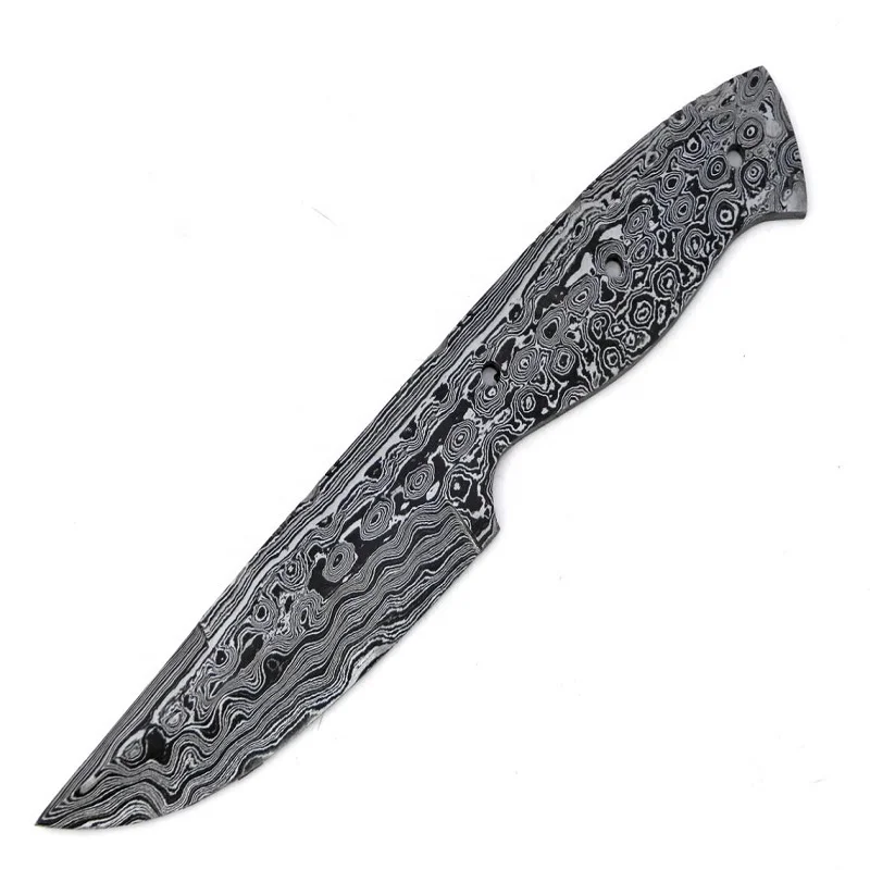 Custom handmade Damascus steel hunting knife Fixed BLADE Blank Blade camping knife knives supplies