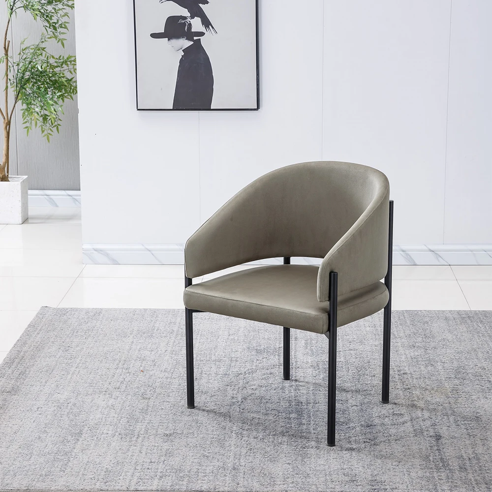 Home Furniture Nordic Luxury Modern Design Upholstered Soft green Fabric Velvet Restaurant Dining Room Chairs For Restaurant