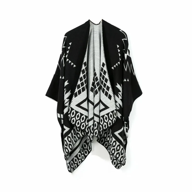 Hot Sale Poncho Cape Women Cardigan Travel Cashmere Shawl Winter Wrap Warm Jacquard Pashmina Shawls