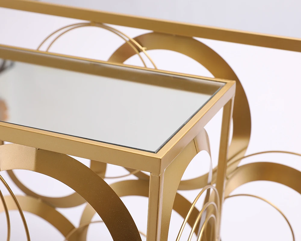 Luxury round table frame style metal wall table control corner table