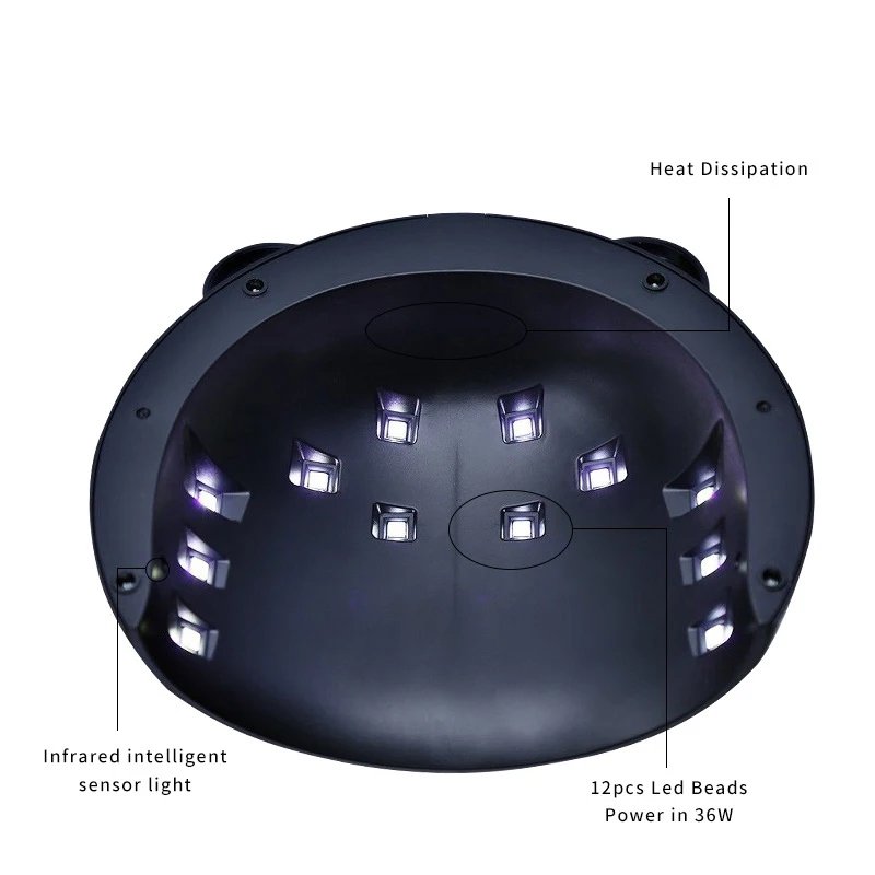 The cute panda style 36w quick-drying gel polish nail uv led lamp for nails