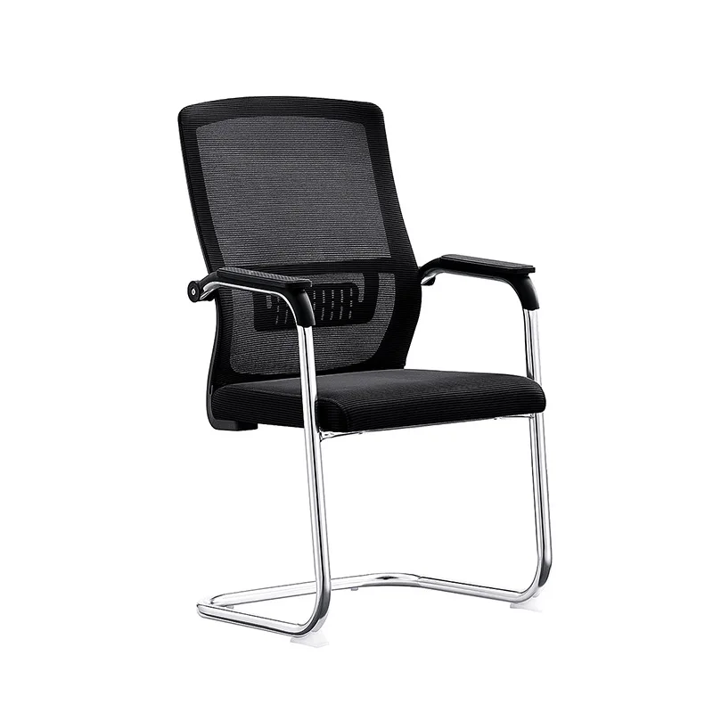 New design steel frame Office Chair without Wheel Mesh fabric Sled Stationary for Meeting reception visitor guest events waiting
