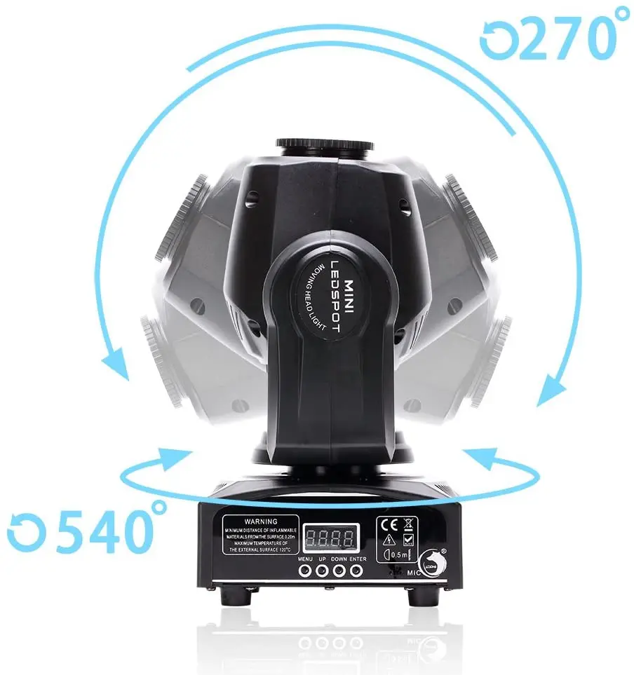 U`King Hot Sales Head Moving 25W RGBW 4 in 1 LED Heads 8 Gobos Patterns Spotlight Light
