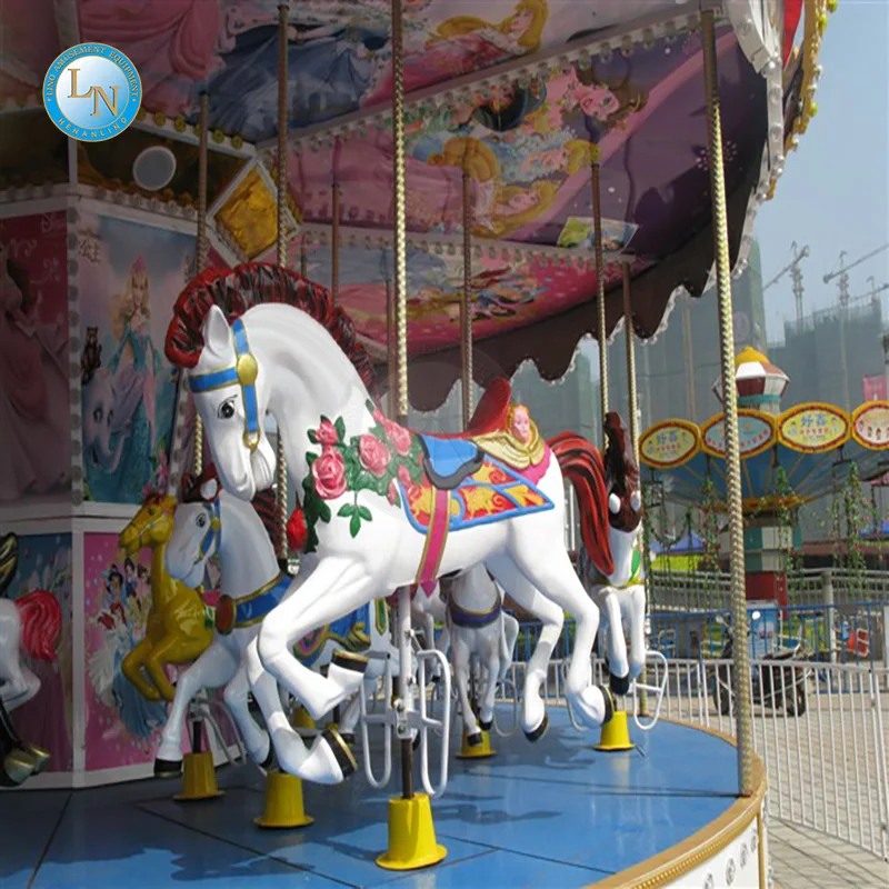 Carnival amusement rides deluxe 16 seats merry go round electric kids ride used carousel horse for sale