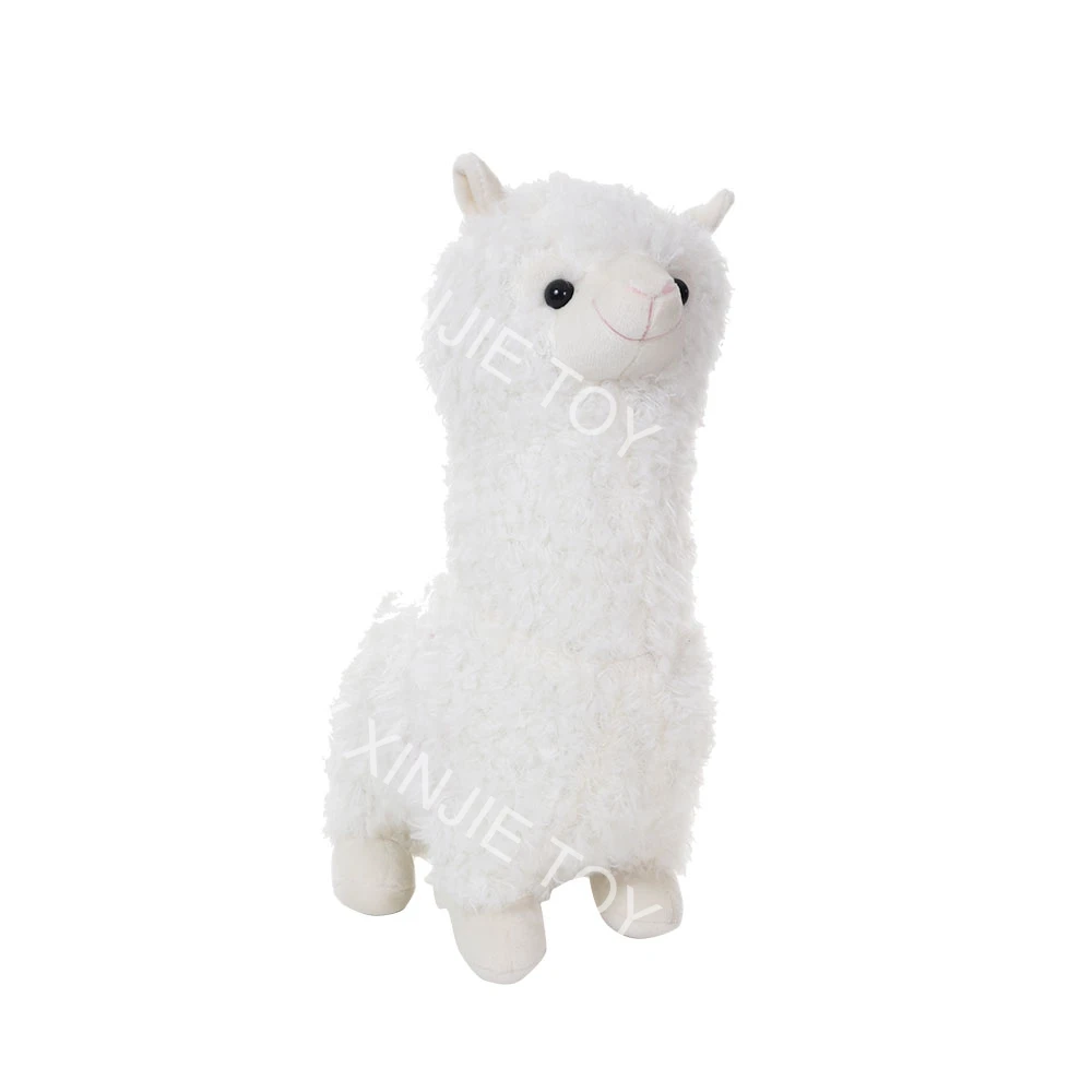 Creative custom plush animal alpaca doll cute girl pillow doll girl gift Adorable standing white alpaca plush doll toy
