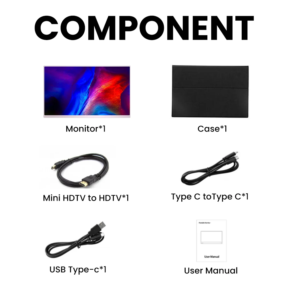 
portable screen monitor ips monitor video gaming monitor 15 inch for laptop support OEM 