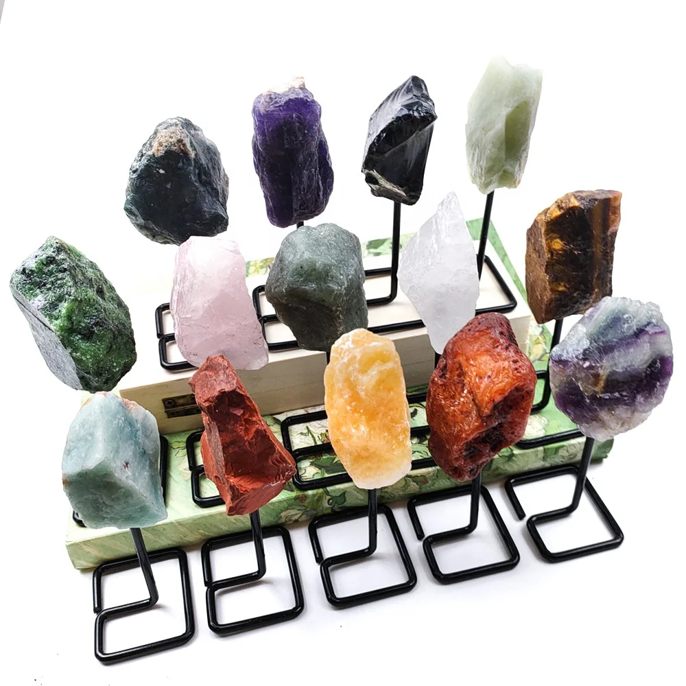 Cross-border new rock crystal ore ornaments Irregular original stone agate simple home energy healing ornaments