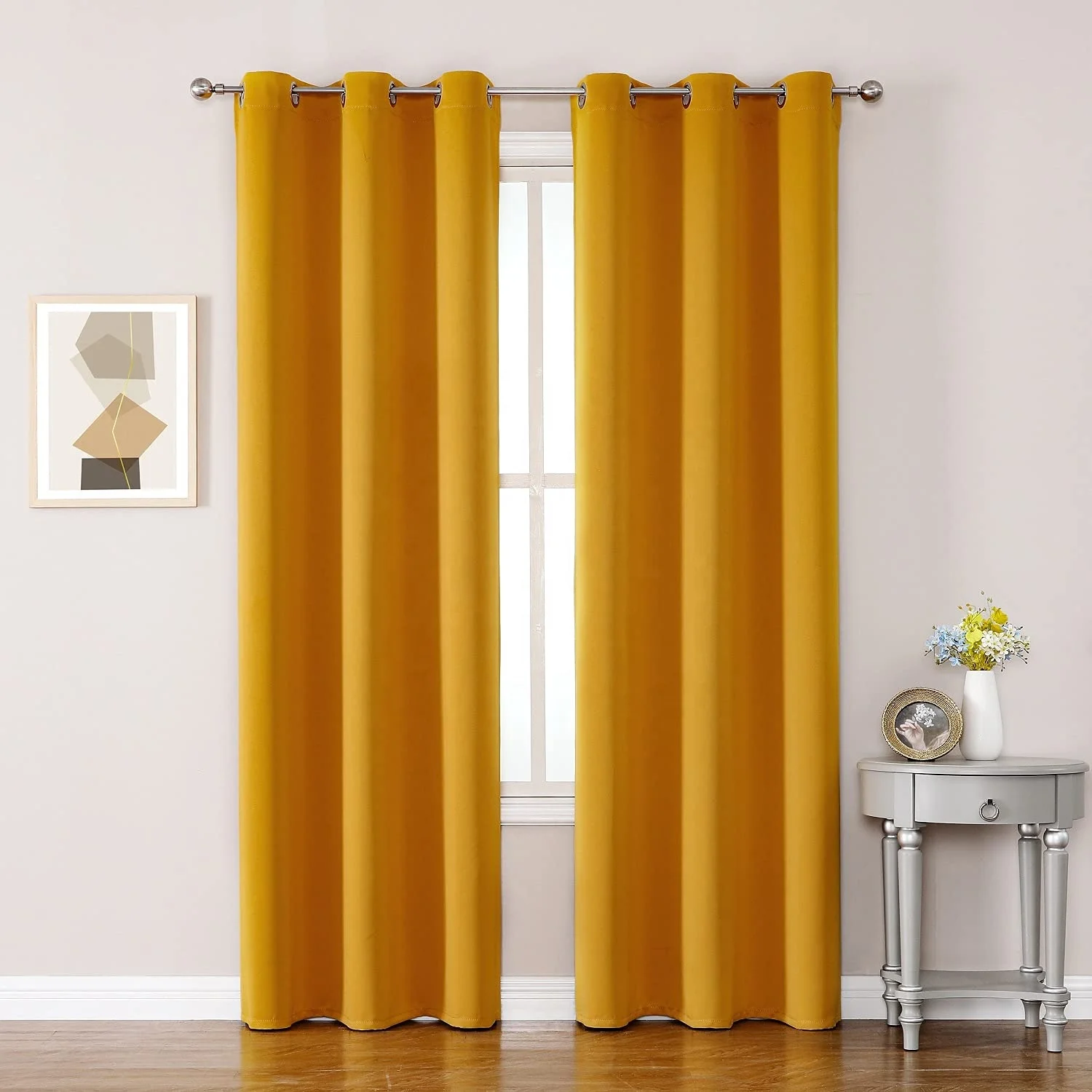 Bindi Mustard Yellow Gold Silk Blackout Curtains Wholesale Luxury Home Textiles New Curtains Blackout Gold Color Curtain