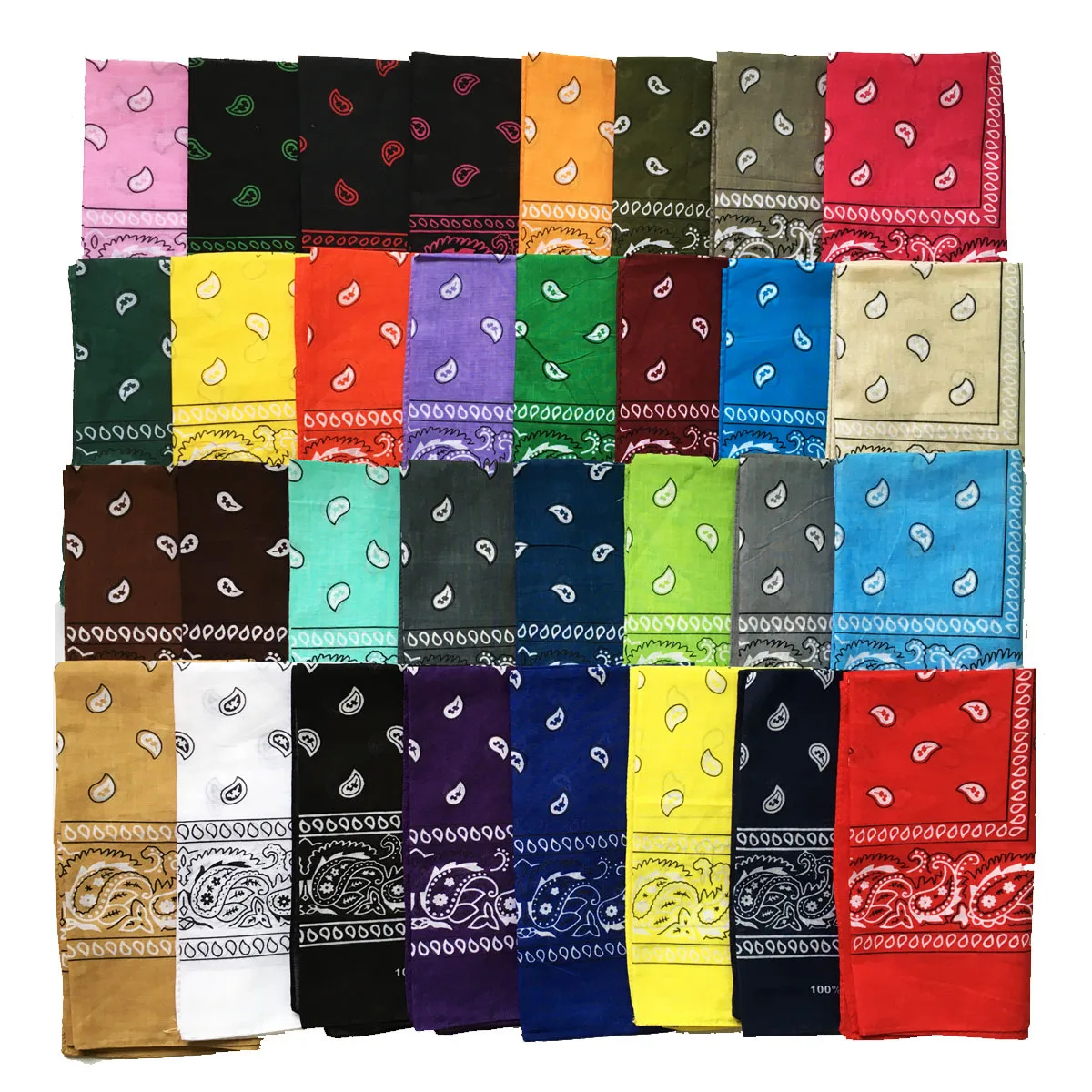Cheap wholesale multifunction fashion magic paisley print 100% cotton headwear square bandana