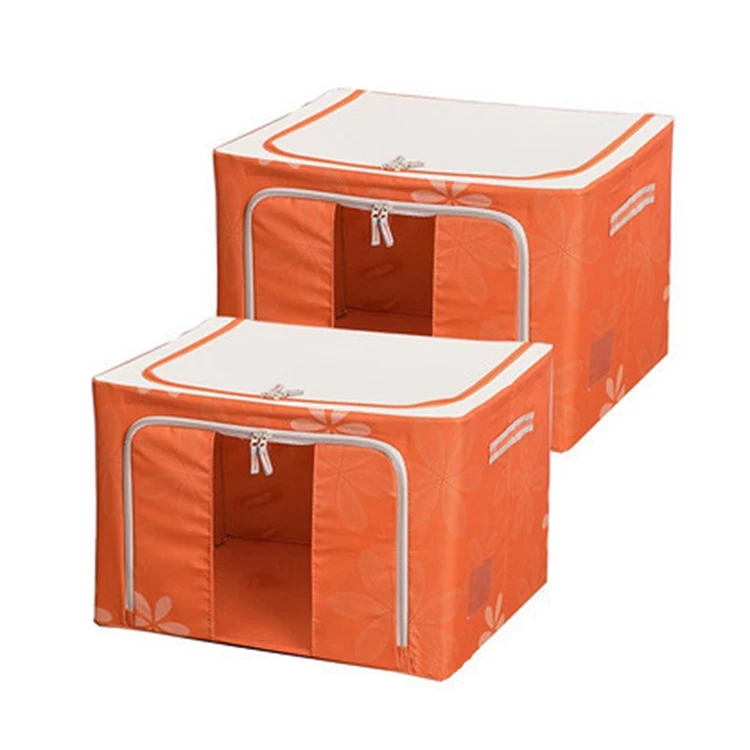 Stackable Foldable Organizer Clothes Storage Box Bins with Metal Frame bedroom organizer