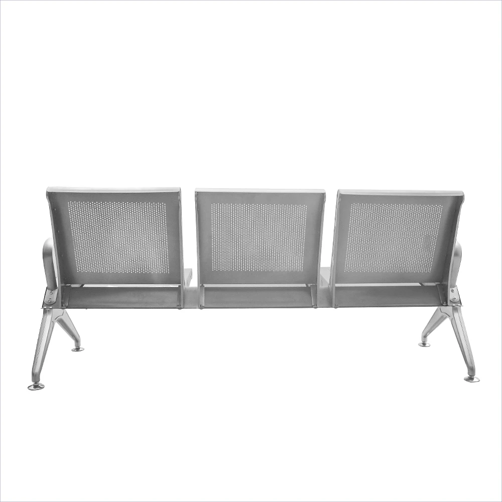 pvc cushion Project Hospital Stainless Steel Metal  3 4 5 seater  Waiting Chairs