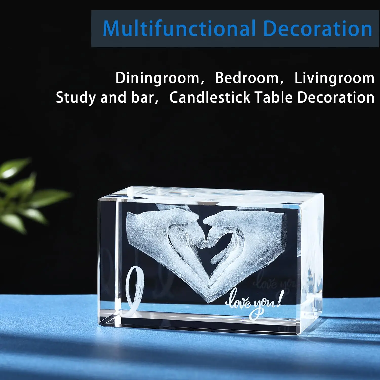 Sold by the manufacturer 3D crystal gift for lovers with bottom engraving Best for festival presents