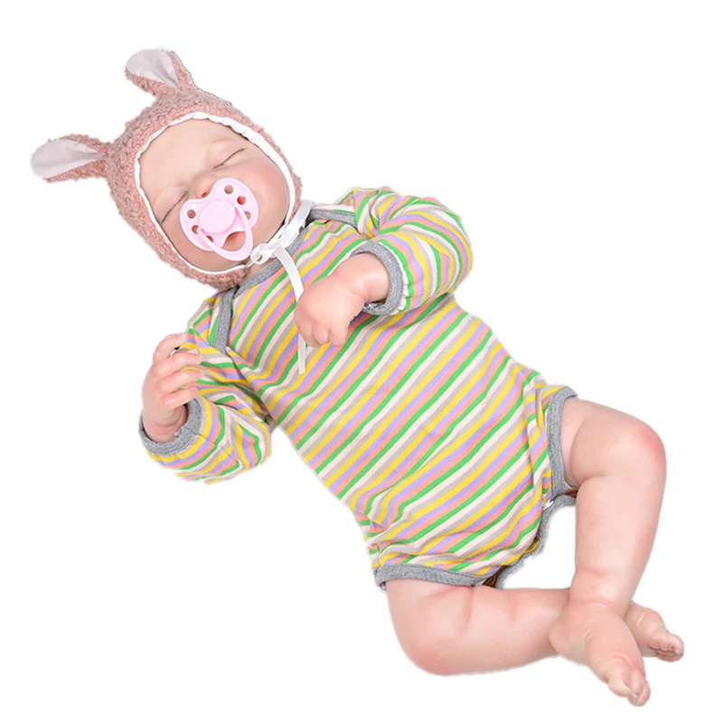 18 inch  Custom Doll Fashion Vinyl Rebirth Doll Soft Rubber Simulation Baby For Birthday Christmas Gift Reborn Dolls Painted