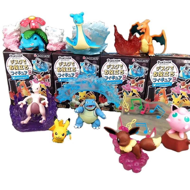 Anime Character 8pcs/set Pokemoned Figure Blind Box Toy Pikachu Mewtwo Charizard Figure Claw Doll Machine Blind Box
