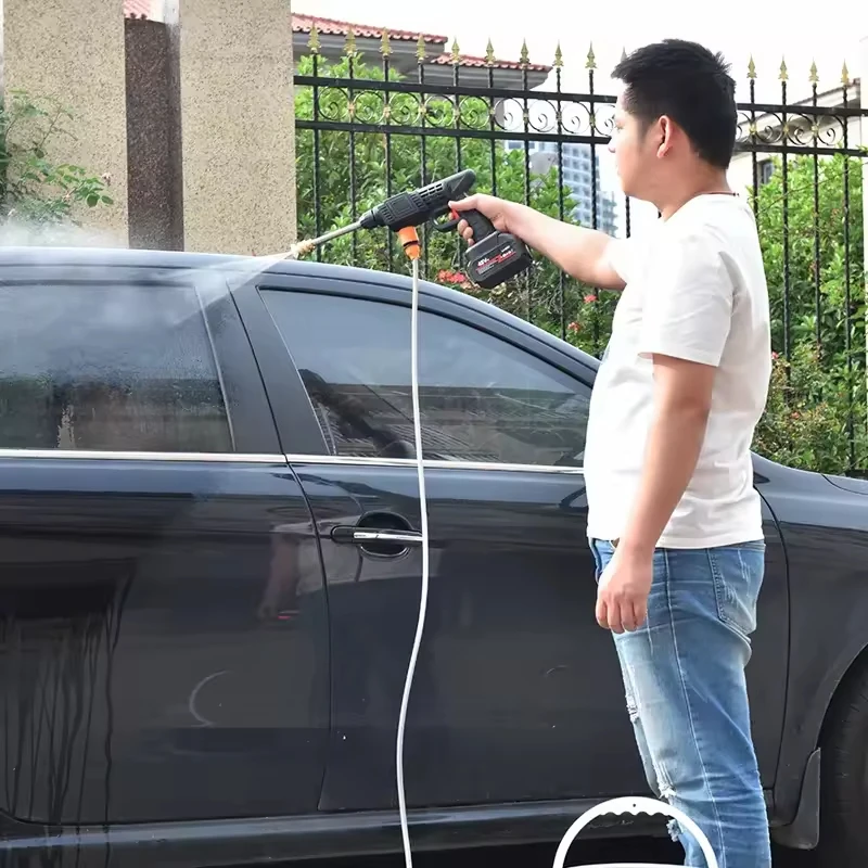 Автомойка портативная мощная высокого давления 48 В литиевая Беспроводная Водоструйная пенная пушка автомойка
