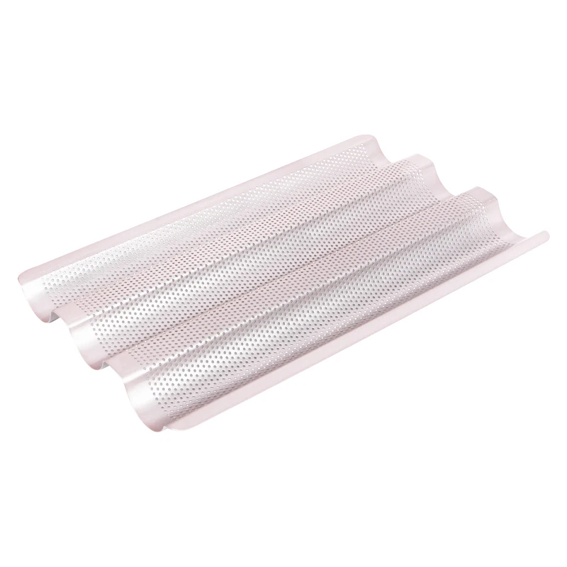 CHEFMADE WK9026 Carbon Steel Bakeware Heat-resistant Nonstick Perforated French Loaf Bread Baguette Tray Pan For Oven Baking